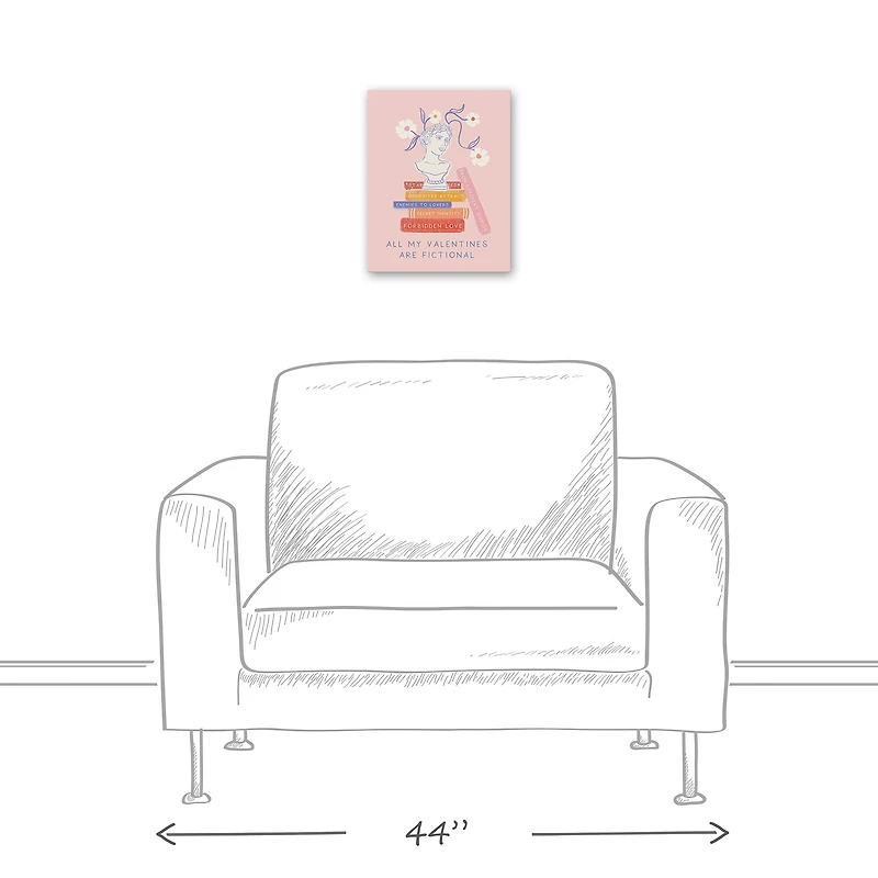 14" My Valentines are Fictional Canvas Wall Art