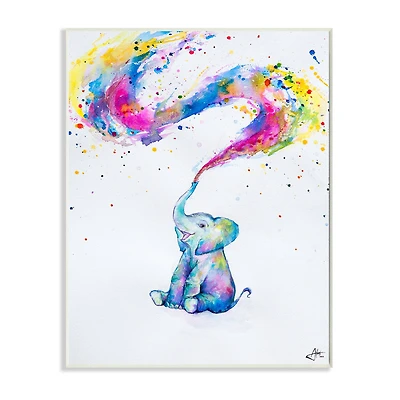 Stupell Industries Colorful Abstract Elephant Wall Plaque