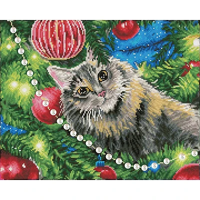 Diamond Art Premium Christmas Cat Kit