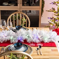 Glitzhome® 9ft Pre-Lit Snow Flocked White Pine Christmas Garland with Timer