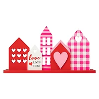 Glitzhome® 16" Valentine's House Wooden Table Decor