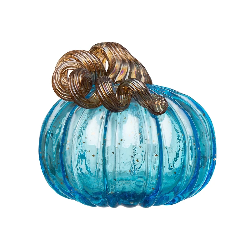 Glitzhome® Blue Glass Pumpkin Set
