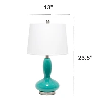 Lalia Home 23.5" Glass Dollop Table Lamp with White Fabric Shade