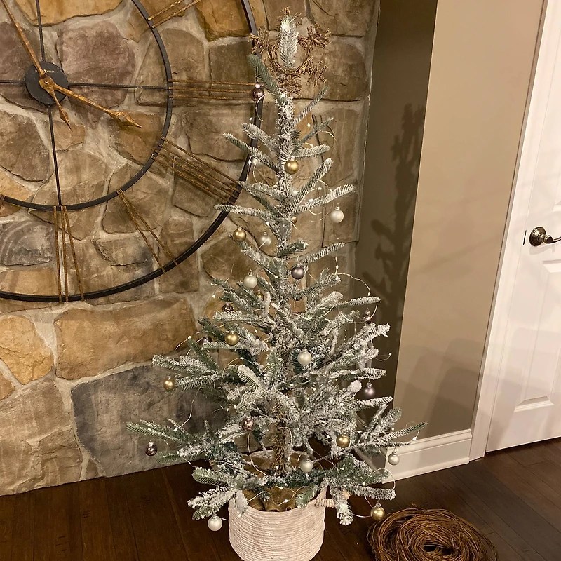 4.5ft. Unlit Nordmann Fir Flocked Artificial Christmas Tree