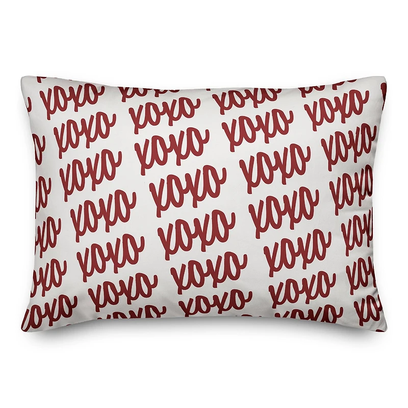 XOXO Script Red Throw Pillow