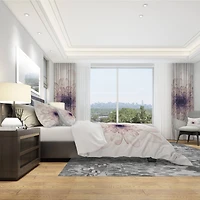 Designart 'Perfect Glowing Fractal Flower in Purple' Modern & Contemporary Bedding Set