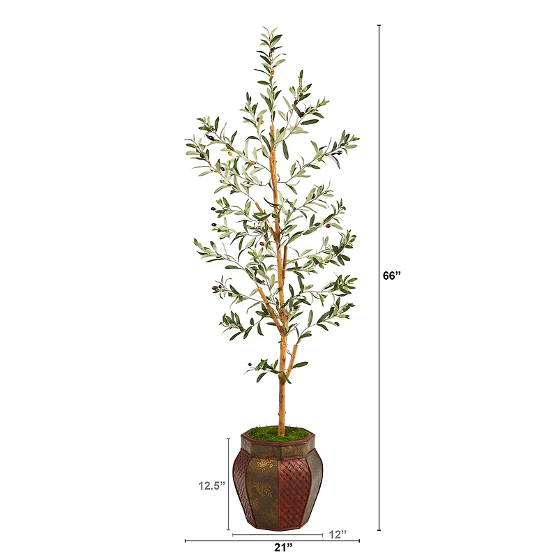 5.5ft. Olive Artificial Tree in Decorative Planter