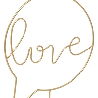 13" Gold Hello, Love & Wish Tabletop Sign Set