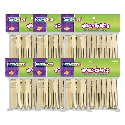 Creativity Street Natural Flat Slotted Clothespins