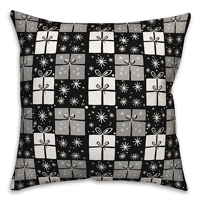 Neutral Present Pattern 18" x 18" Spun Poly Pillow