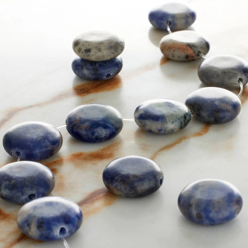 Sodalite Coin Beads, 14mm by Bead Landing™