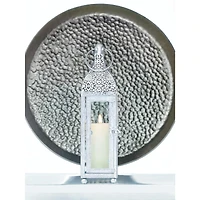 11.5" Silver Ornate Candle Lantern