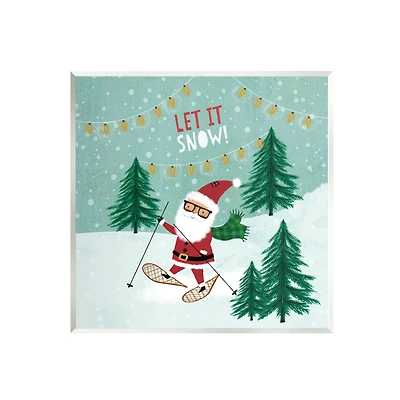 Stupell Industries Let it Snow Santa Snowshoeing Wall Art