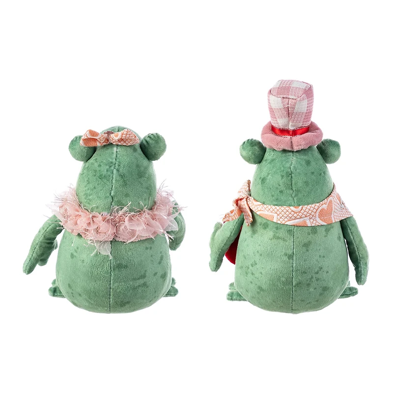 Glitzhome® Valentine's Frog Couple Figurine Set