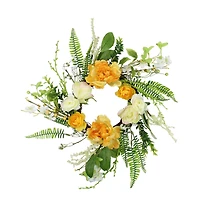 16" Orange & Cream Hydrangea & Rose Wreath