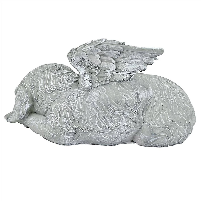 Design Toscano 10" Antique Stone Dog Memorial Angel Statue