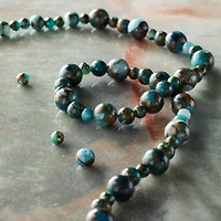 Blue Reconstituted Impression Jasper Round Bead Mix by Bead Landing™