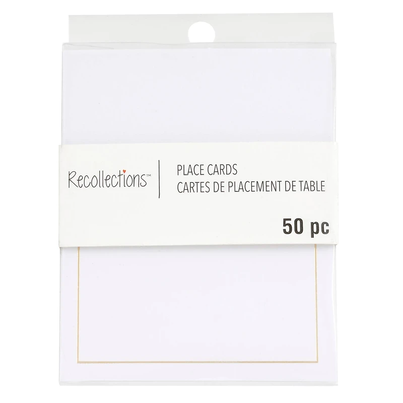 12 Packs: 50 ct. (600 total) Gold Trim Place Cards by Recollections™