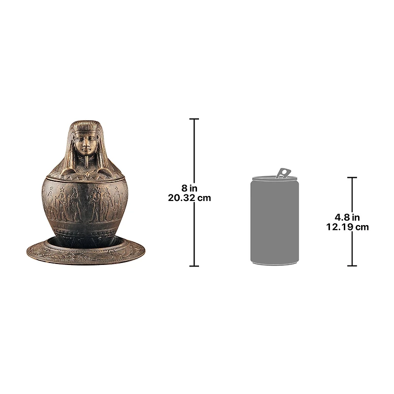 Design Toscano 8" Imsety Iron Canopic Jar on Ritual Plate