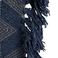 Hello Honey® Blue Azure Triad Cotton Blend Throw with Fringe