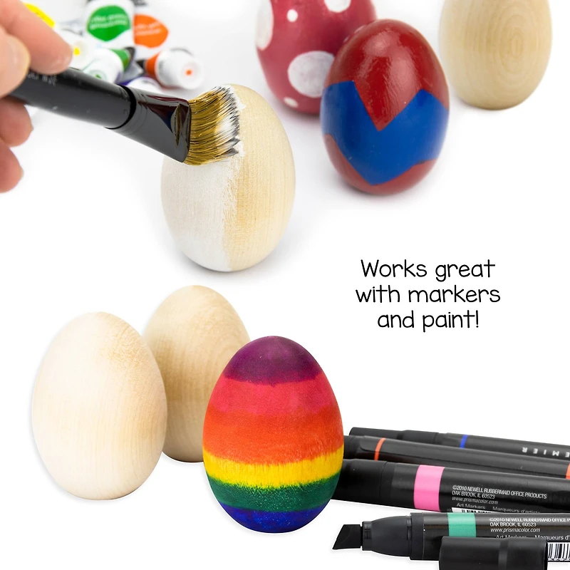 Hygloss® 2.5" Wooden Eggs, 12ct.