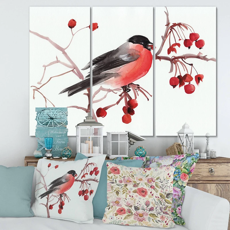 Designart - Bullfinch Bird On A Branch