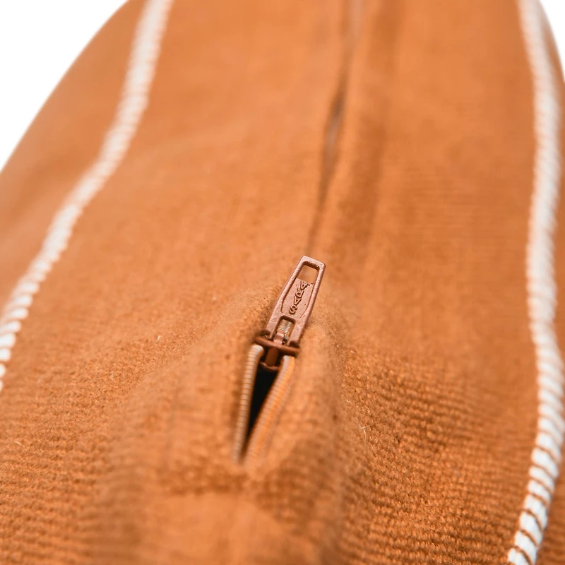 Hello Honey® Orange Square Interwoven Striped Cotton Pillow Cover