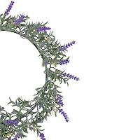 16" White LED Lighted Artificial Lavender Spring Wreath