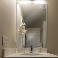 Head West® Glossy Chrome Float Rectangular Wall Mirror