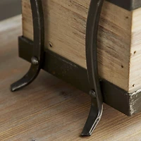 22" Brown Wood Farmhouse Tray