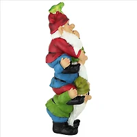 Design Toscano 16" Tower of Three Gnomes & Frog Statue