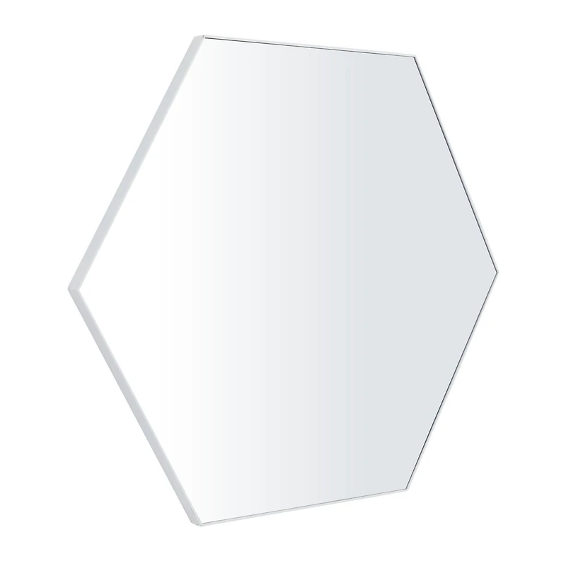 White Contemporary Wall Mirror, 40" x 2" x 35"
