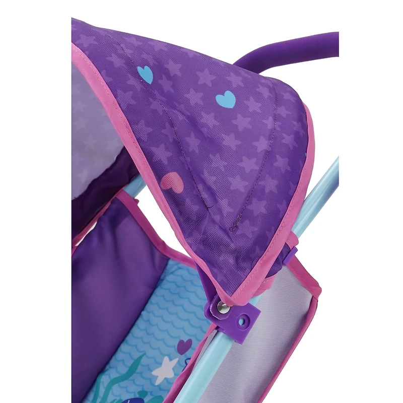 509 Crew Mermaid Doll Stroller with Canopy and Cup Holder