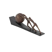 23" Brown Polystone Industrial Sportsman Sculpture