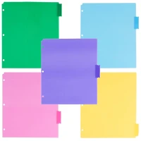 JAM Paper 9.75" x 11.5" 5-Tab Plastic Index Tab Dividers with Double Pockets, 2 Pack