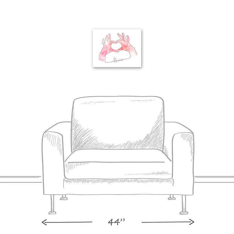 Love Heart Hands 11" x 14" Canvas Wall Art