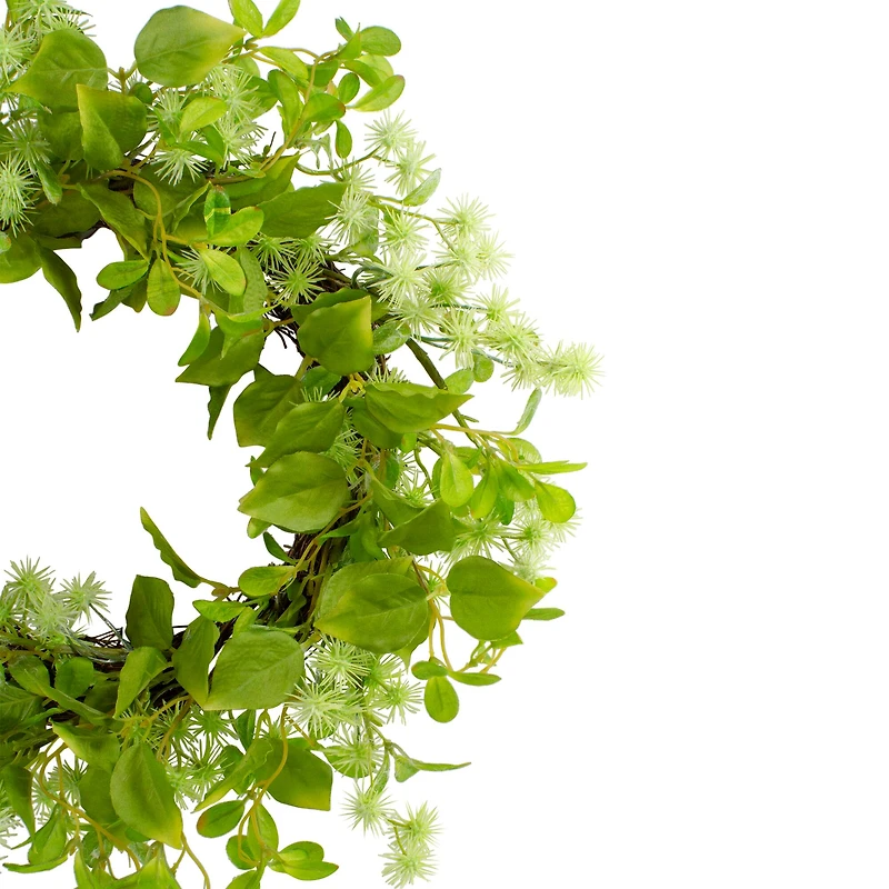 18" Green Jujube Floral & Foliage Springtime Wreath