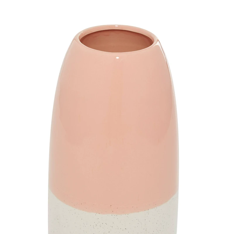 Pink Ceramic Modern Vase, 11" x 5" x 5"