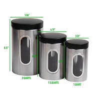 Mind Reader 3 Piece Canister Set with Window