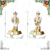 Glitzhome® Christmas Resin Nutcracker Stocking Holder Set