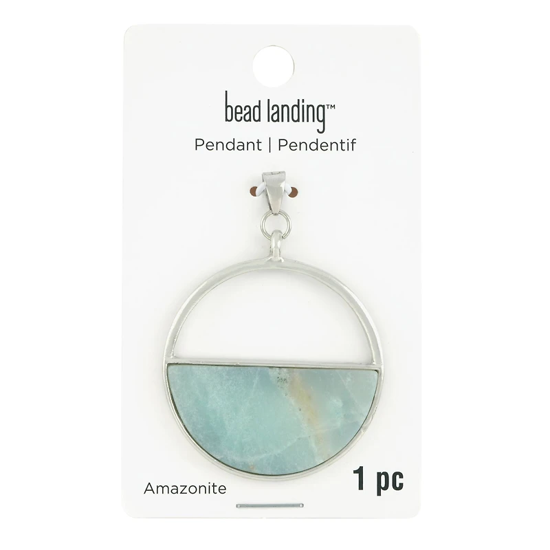 Amazonite Half Circle Pendant by Bead Landing™