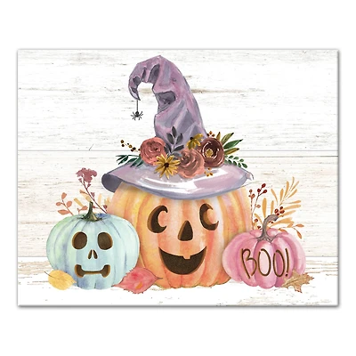 Pastel Jack-O-Lantern Still Life Canvas Wall Art