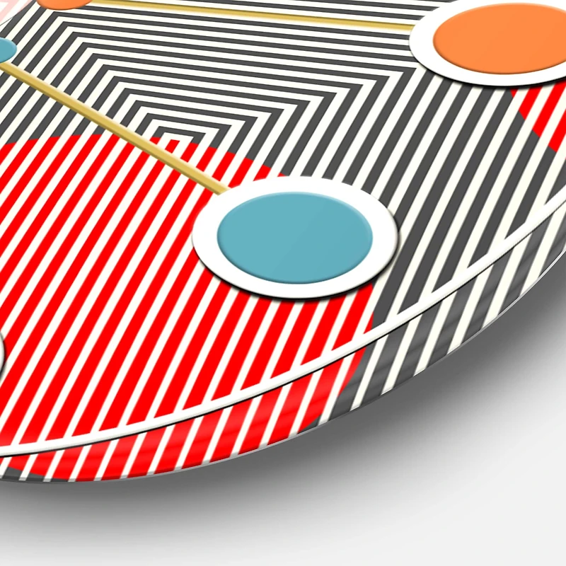 Designart 'Modern Circle And Line Geometric Pattern Mid-Century Modern Wall Clock