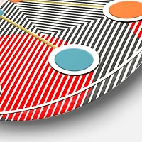 Designart 'Modern Circle And Line Geometric Pattern Mid-Century Modern Wall Clock