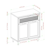 Walker Edison English Oak Mesh Metal Accent Cabinet