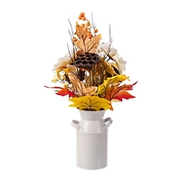 Glitzhome® 22" Fall Dahlia, Lotus Pod and Berry Centerpiece