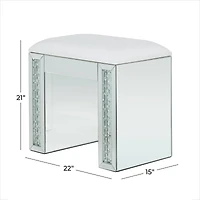 21" Silver Wood Glam Stool