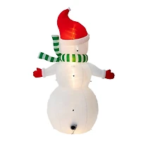 Glitzhome® 8ft. LED Lighted Icy Snowman Inflatable Décor