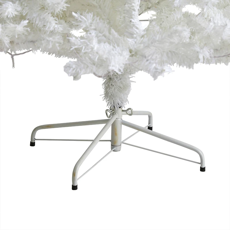 7ft. Pre-Lit White Artificial Christmas Tree, Clear LED Lights