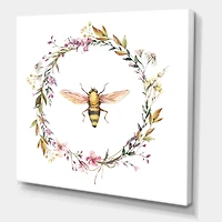 Designart - Bee In Wildflowers Wreath